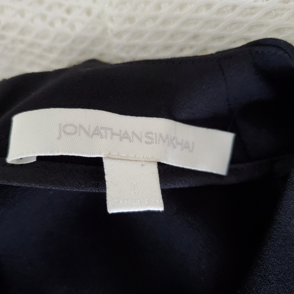 Jonathan Simkhai Mesh Trimmed Crepe Dress Size 4 - Picture 14 of 16